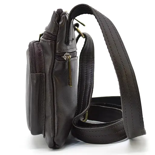 Кожаная мужская сумка через плечо TARWA 19х17х5 см sum0025704 - фото 4