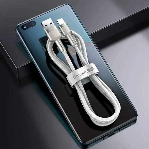 Дата кабель Baseus Cafule Metal Data USB to Type-C 66W (1m) (CAKF00010) - фото 4