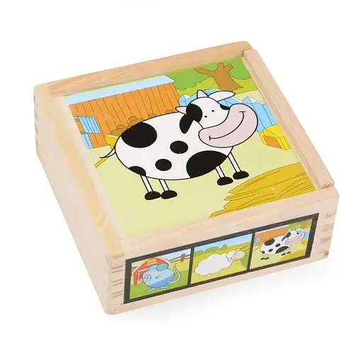 Игрушка для развития деревянные кубики в пенале IE139