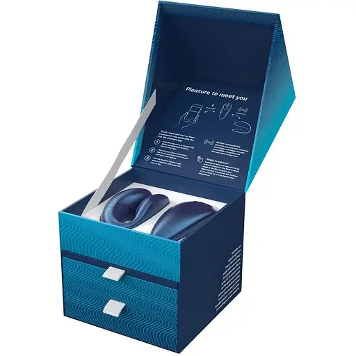 Смарт-вибратор для пар We-Vibe Chorus Cosmic Blue сенсорное управление вибрациями сжатием пульта - фото 8