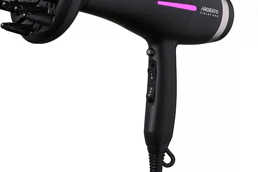 Фен Ardesto Violet PRO HD-Y223PRO, 1850-2200Вт, 2 швидкості, 3темп.режими, дифузор, чорний - фото 8