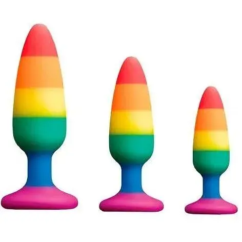 Силіконова анальна пробка Wooomy Hiperloo Silicone Rainbow Plug S діаметр 2.4 см довжина 9 см - фото 3