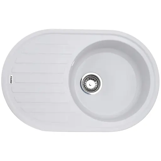Кухонная мойка Zerix ZS-7750R-01 white ZX4555, Белый матовый - фото 1