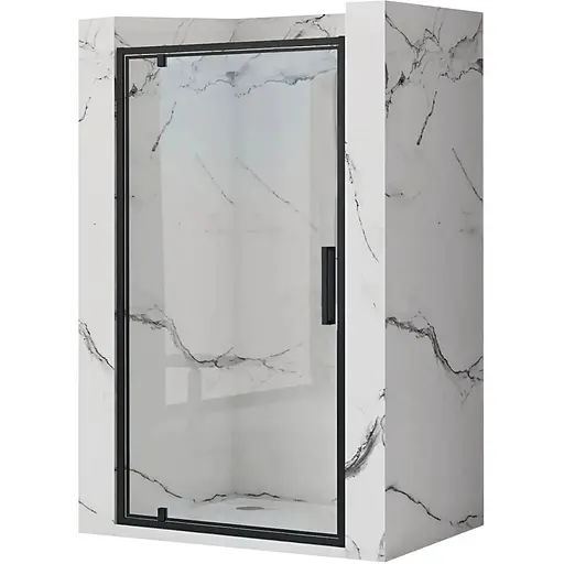 Душові двері Rea Rapid Swing 70 REA-K6407, прозорий, чорний - фото 1