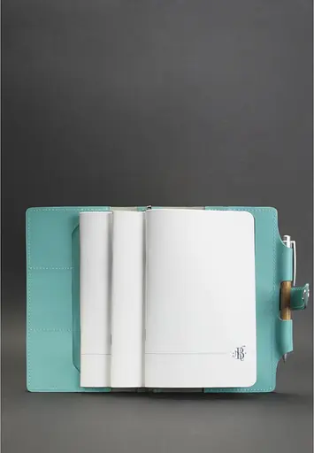Жіночий шкіряний блокнот (Софт-бук) 4.0 бірюзовий - фото 4