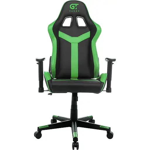 Геймерское кресло GT Racer черное с зеленым (X-2527 Black/Green) - фото 1