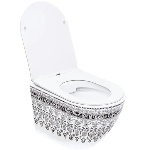 Подвесной унитаз Rea Arte dark grey белый REA-C5000, Белый - фото 2