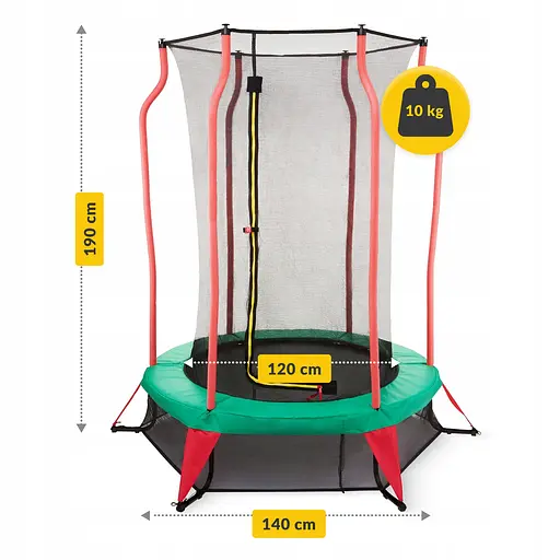 Батут детский для дома 4FIZJO Kids 140 см Green/Red (P-5907739319456) - фото 7