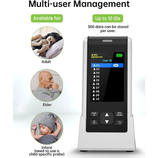 Ручний пульсоксиметр HOLFENRY, сенсорний монітор - фото 5