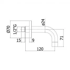 Излив для ванны Paffoni 12 см steel ZBOC140ST, Нержавеющая сталь - фото 2