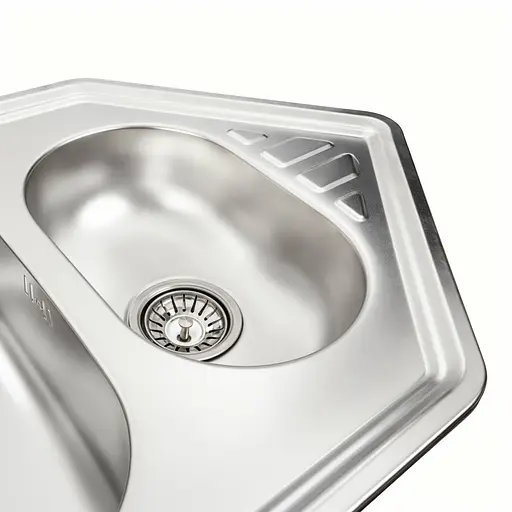 Кухонная мойка из нержавеющей стали Platinum 9550D (большая и малая чаша) сатин (0,8/180 мм), Satin - фото 3