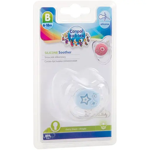 Пустышка Canpol babies Newborn baby силиконовая круглая 6-18 мес. голубая (22/563_blu) - фото 3