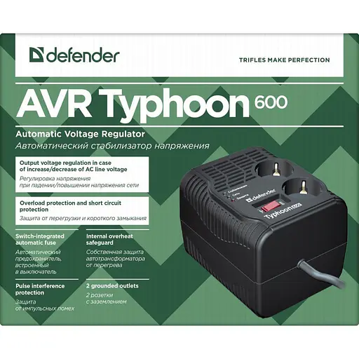 Мережевий фільтр Defender AVR Typhoon 600 (99032) - фото 5