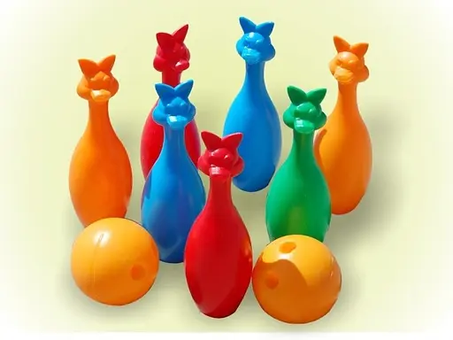 Набір кегель Зайці 7 шт., 2 кулі, Бамсик