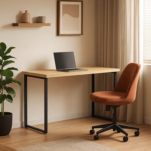 Стол прямой лофт ОП-152 Orange-Line 1400х600х750 Черный/Дуб Эвок прибрежный - фото 2