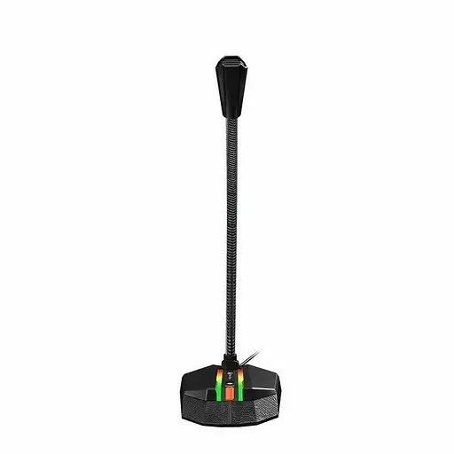 Настільний USB-мікрофон MeeTion MT-MC15 з підсвічуванням RGB 5В Гусяча шия на 360 градусів Чорний - фото 2