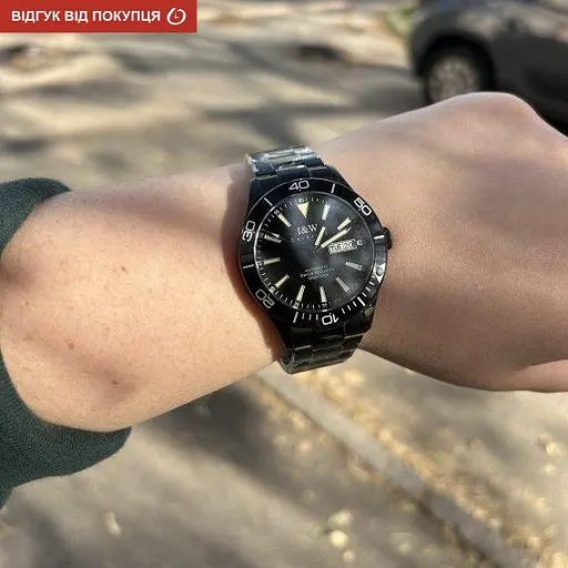 Мужские механические наручные часы Carnival Shark 10 Bar (Черные) - фото 3