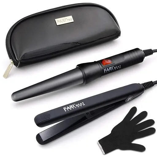 Набір для завивки волосся та міні-прасок для волосся FARI Travel 2 в 1 керамічні турмалінові