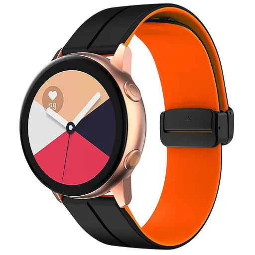 Силіконовий ремінець Classy для Smart Watch 20mm Black / Orange