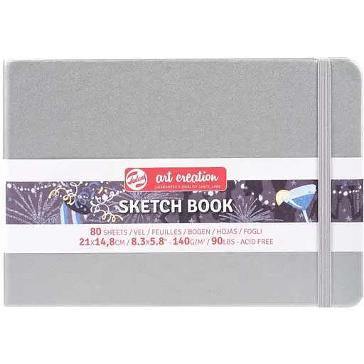 Блокнот для графіки Royal Talens Art Creation А5 (14.8х21 см) 140г/м2 80л Shiny Silver - фото 1