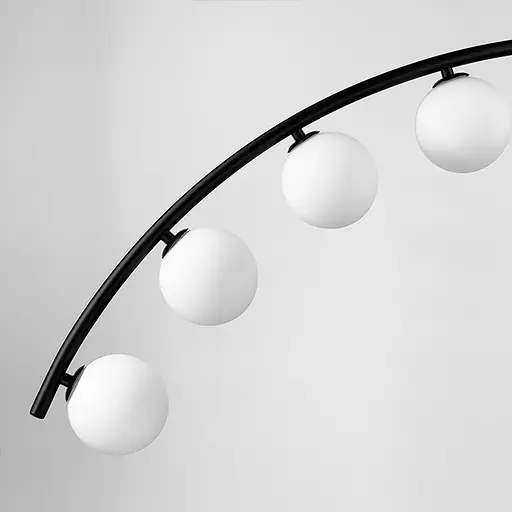 Черная люстра-дуга на 9 белых плафонов Line.F MJ 80/9 BK - фото 3