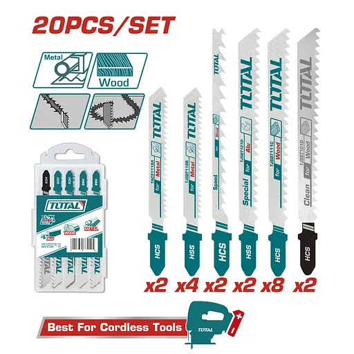 Набор пилочек для лобзика Total 20 шт. (TAC2001)