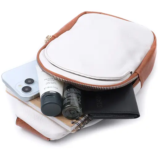 Женская сумка Vintage через плечо из экокожи с акцентом на текстильную лямку 15х25х5 см sum0026967 - фото 8