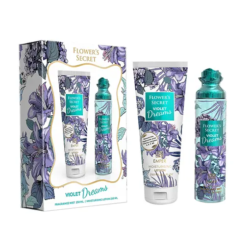 Подарунковий набір жіночий Emper Flower`s Secret Violet Dreams 250 мл body mist + 250 мл body lotion (MM36054) - фото 2