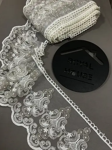 Мереживо Петек біло-кавове - фото 2