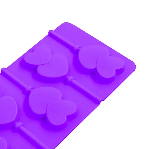 Силиконовая форма для леденцов и конфет на палочке "Сердечки", Kitchen Master Фиолетовый 87403 - фото 6