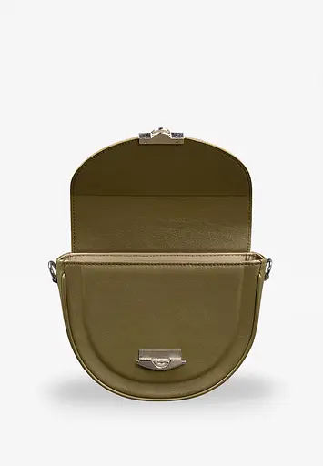 Женская кожаная сумка Kira оливковая - фото 4