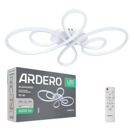 Світлодіодна люстра Ardero AL6540ARD FABIO M 95Вт білий - фото 1