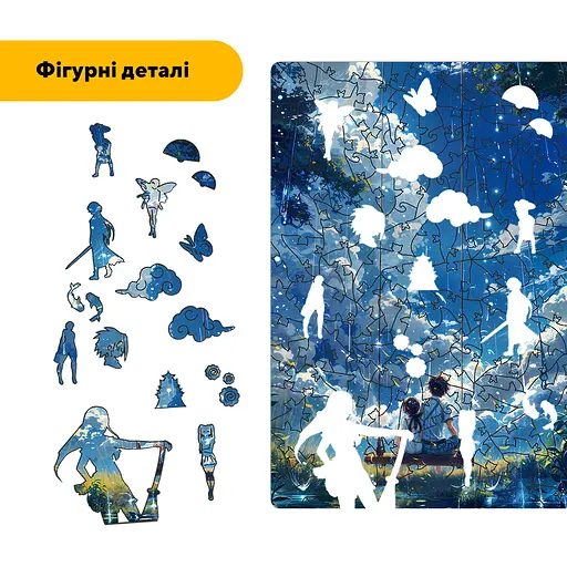 Пазл деревянный Аниме Звездное Свидание, А5, Деревянная коробка 35 элементов - фото 3