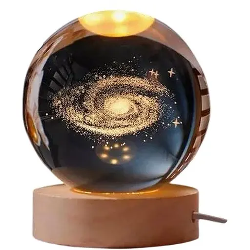 Декоративний 3D нічник кришталева куля Чумацький Шлях USB