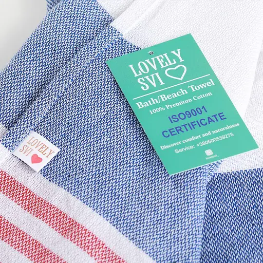 Полотенце пештемаль Lovely Svi хлопковое, пляжное, хамам, spa - XХL 100x180 см Blue/Red Stripes (1032025) - фото 2
