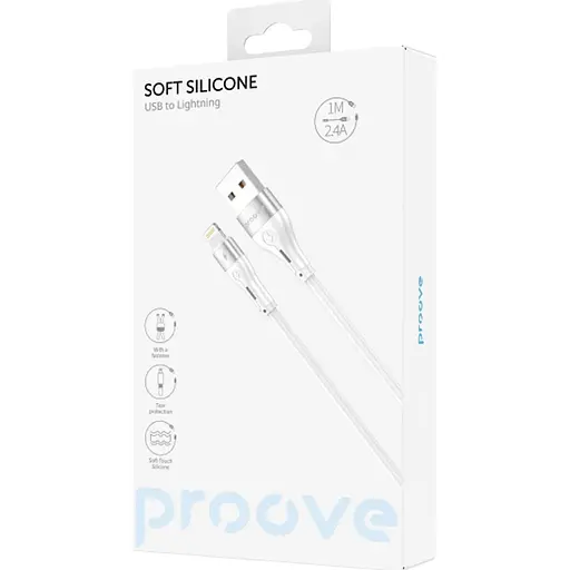 Кабель Proove Soft Silicone USB-A to Lightning 1m White (CCSO20001102) [133337] - фото 5