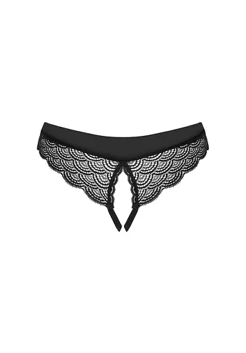 Трусики-стрінги Obsessive Chemeris Crotchless XL/2XL чорний - фото 8