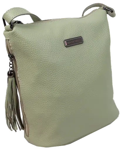 Женская кожаная сумка на плечо Borsacomoda салатовая sum0028729 - фото 4