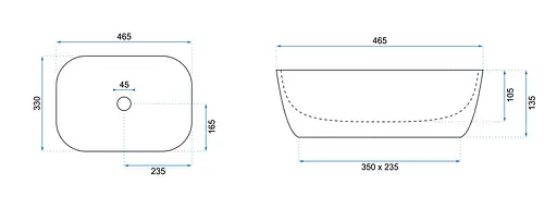 Умивальник Rea Belinda wave white gold накладний білий REA-U8472, Білий - фото 6