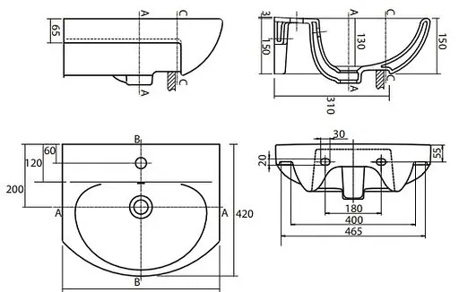 Раковина мебельна Kolo Runa 50x42 L81950000 - фото 2