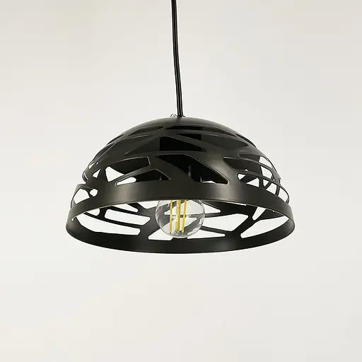 Світильник Лофт із коричневим різьбленим плафоном Ø 20 см | Арт. MJ 193-200 CF | Line F - фото 2