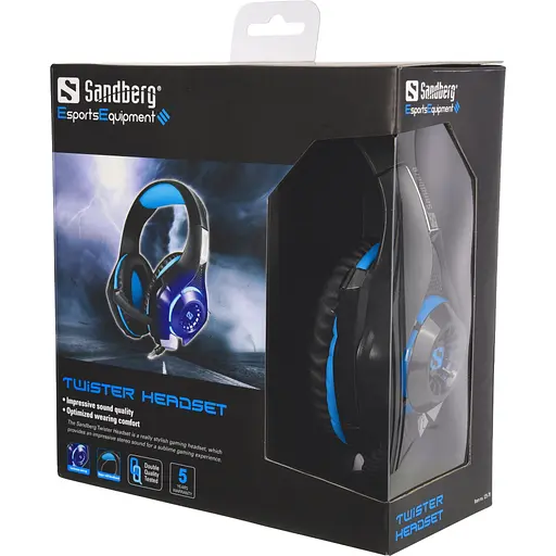 Игровая гарнитура Sandberg Twister Headset Led Black - фото 2