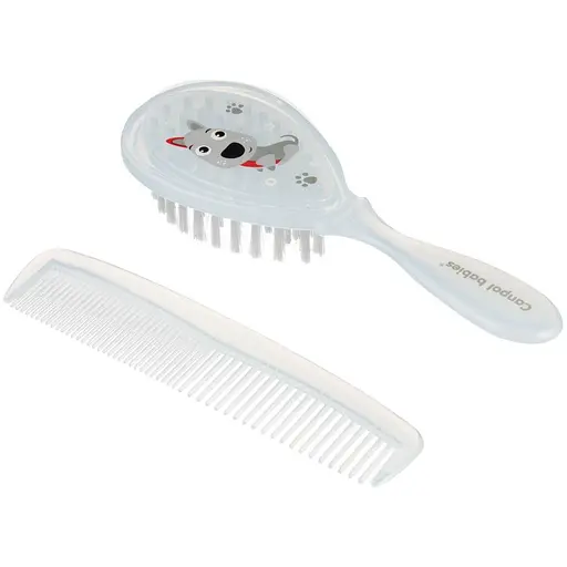 Щiтка для волосся тверда з гребінцем Canpol babies Cute Animals блакитна (2/419_blu) - фото 2