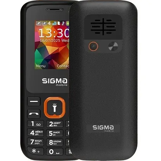 Мобильный телефон Sigma mobile X-style 171 Mini, черный-оранжевый, 2 Mini-SIM + Micro-SIM, дисплей 1.77" цветной (128x160) - фото 1