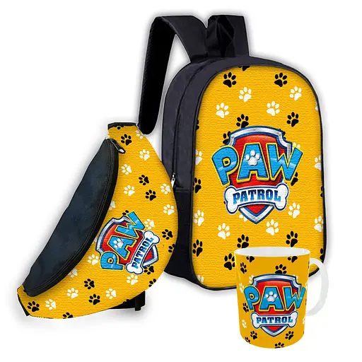 Набір дитячий Щенячий патруль рюкзак 36х27см сумка-бананка, кружка з принтом для хлопчика (01627)