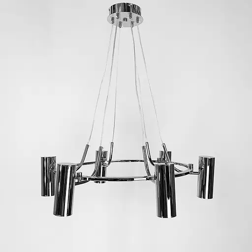 Підвісна срібна люстра ZION на 6 спотів Line.F MJ 129/6 CH - фото 1