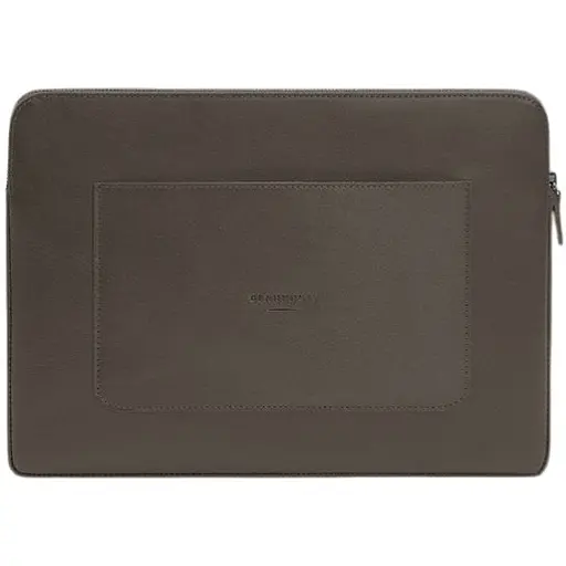 Кожаный чехол BlankNote для ноутбука на молнии с хлястиком и карманом Темно-бежевый - фото 1