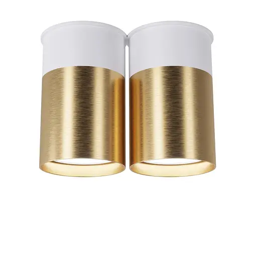 Точковий спот BP Black/White Gold двійний, PikArt арт. 25595 Золотий/білий 2 - фото 1