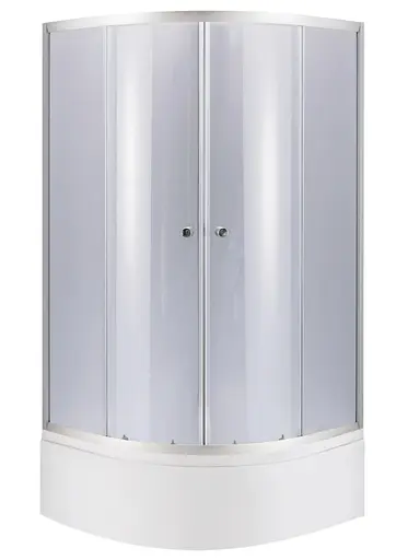 Набор Lidz Душевая кабина Latwa SC90x90.SAT.HIGH.GR полукруглая, стекло тонированное 4 мм + Душевой поддон Kapielka ST90x90x41, с панелью - фото 1