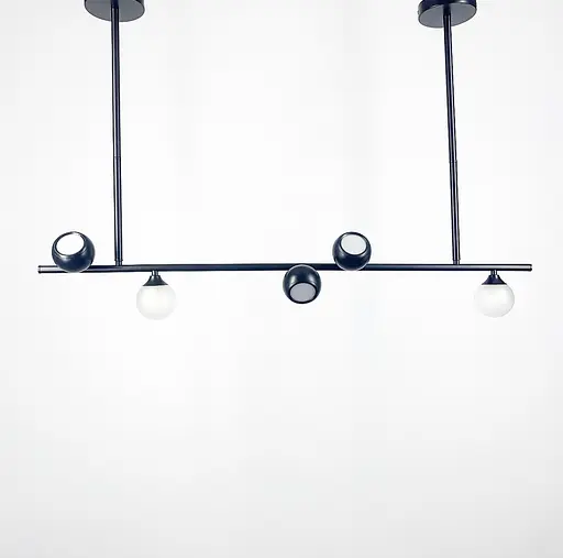 Видовжена підвісна люстра SIMPLE у чорному каркасі Line.F Довжина 100 см - фото 5